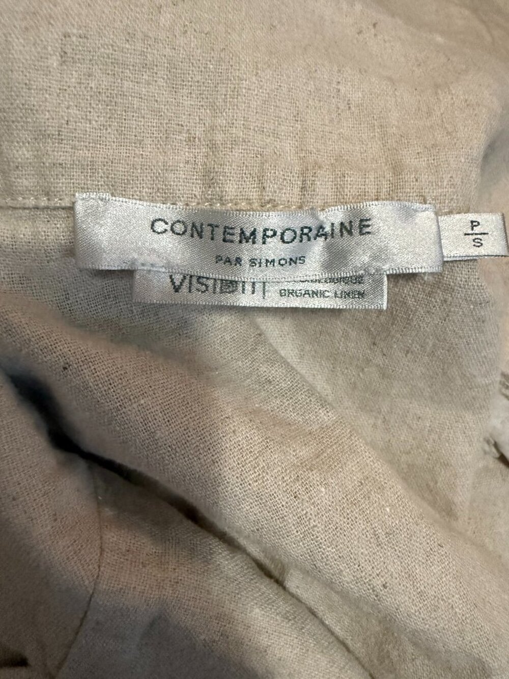 Breathable Simons 55% Organic Linen 45% Cotton Blend Button Shirt Dress